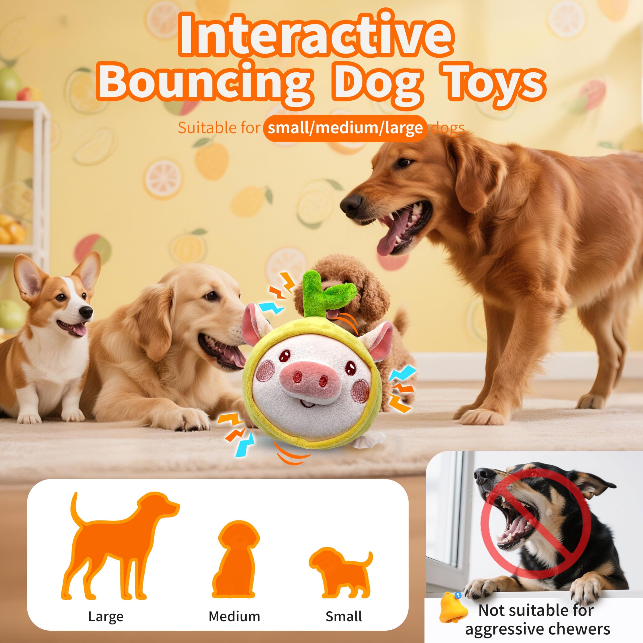 Hanarook Interactive Dog Toy plush fabric close-up shows soft, durable surface
