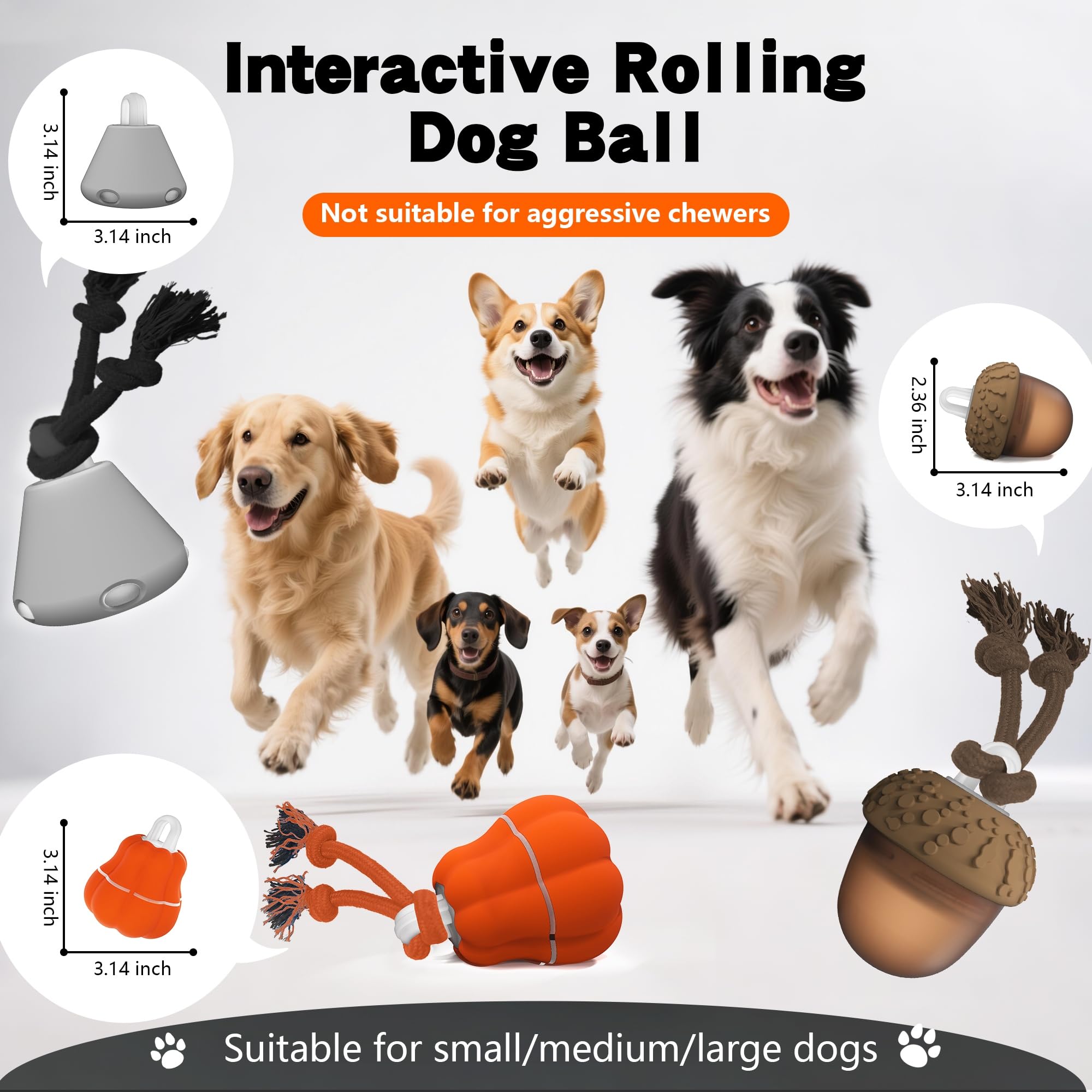 Hanarook Pumpkin interactive ball in action demonstrates versatile play for all dogs