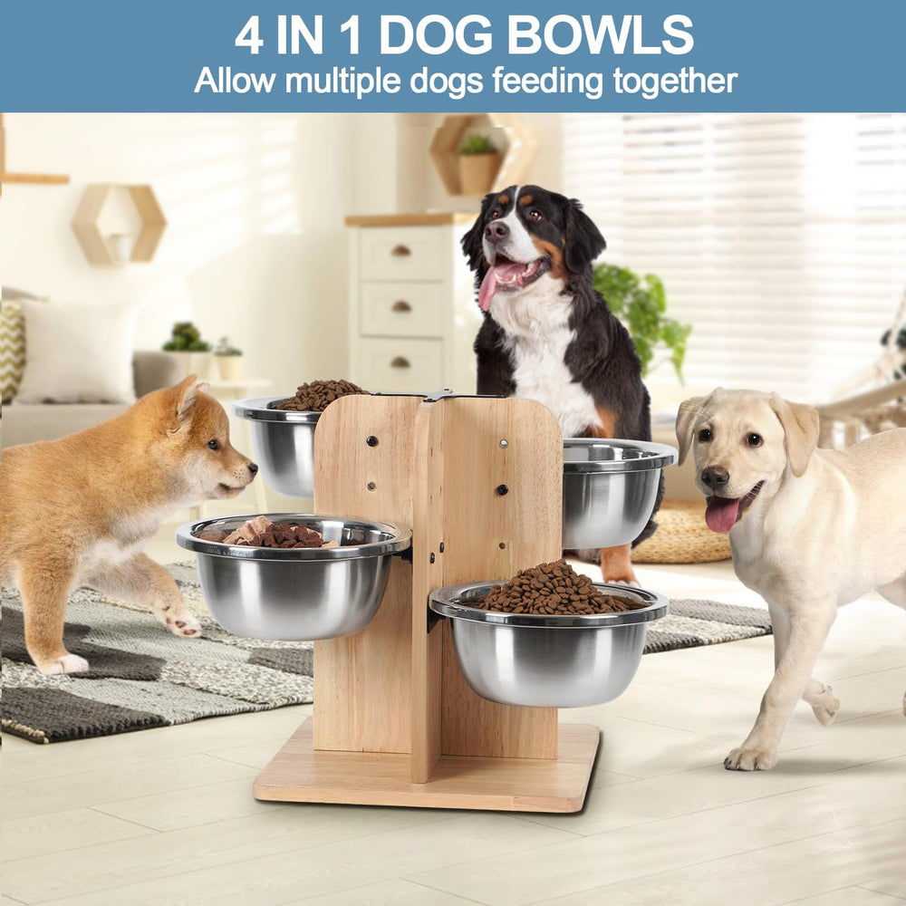Handrong four-height adjustable stand enables comfortable feeding for all breeds