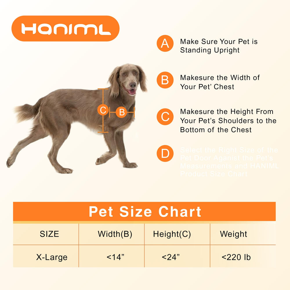 HANIML Extra Large Dog Door rust-proof aluminum for long-lasting use