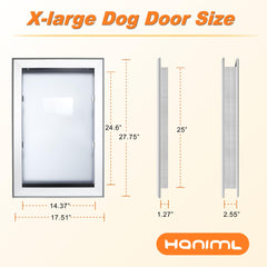 HANIML Extra Large Dog Door seamless magnetic seal enhances airtightness