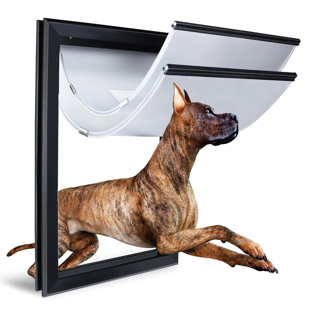 HANIML XL dog door with thickened aluminum frame for lasting strength and rust resistance