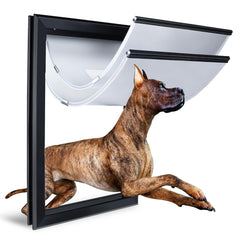HANIML XL dog door with thickened aluminum frame for lasting strength and rust resistance