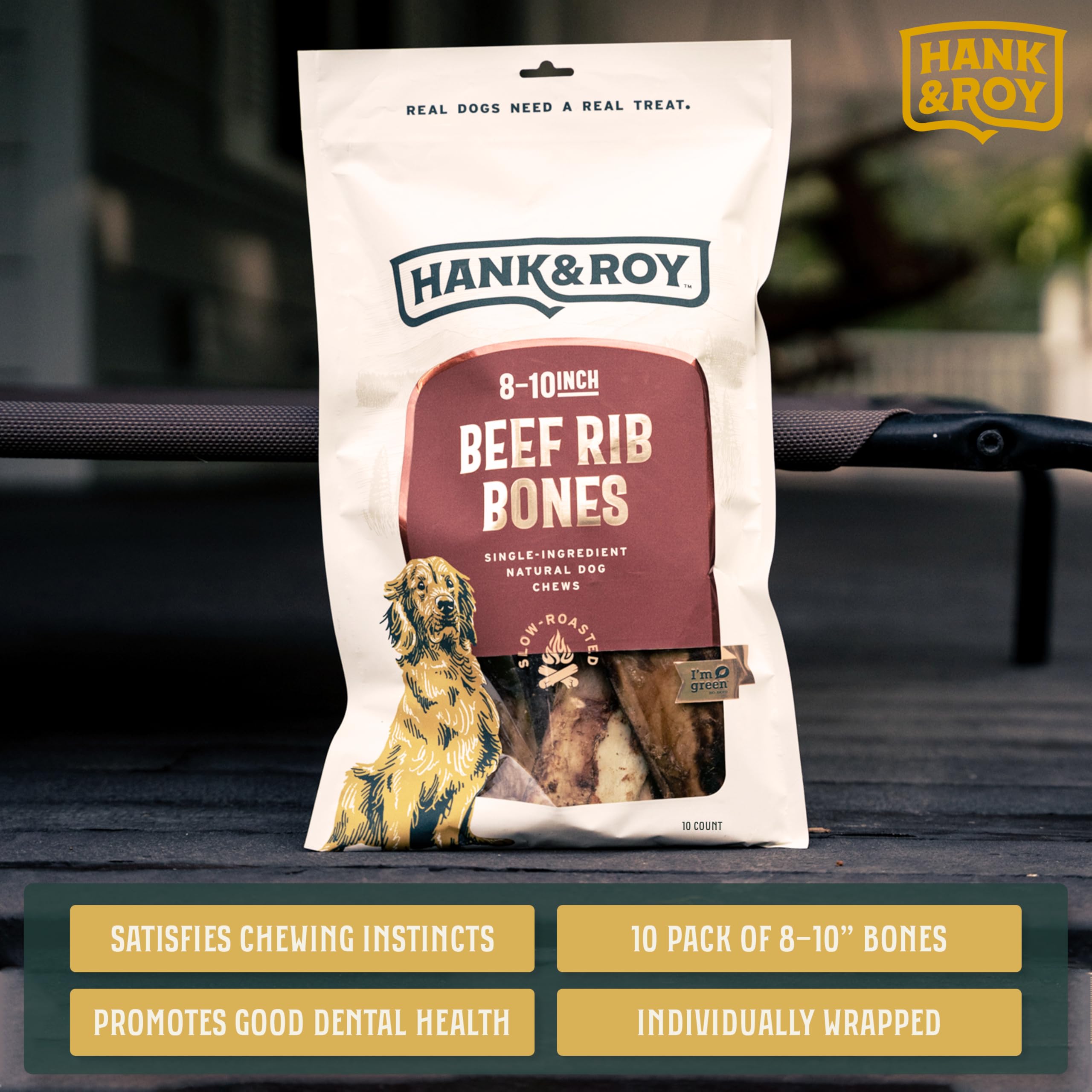 Hank and Roy long-lasting dog bone offering engaging chew sessions and mental stimulation.