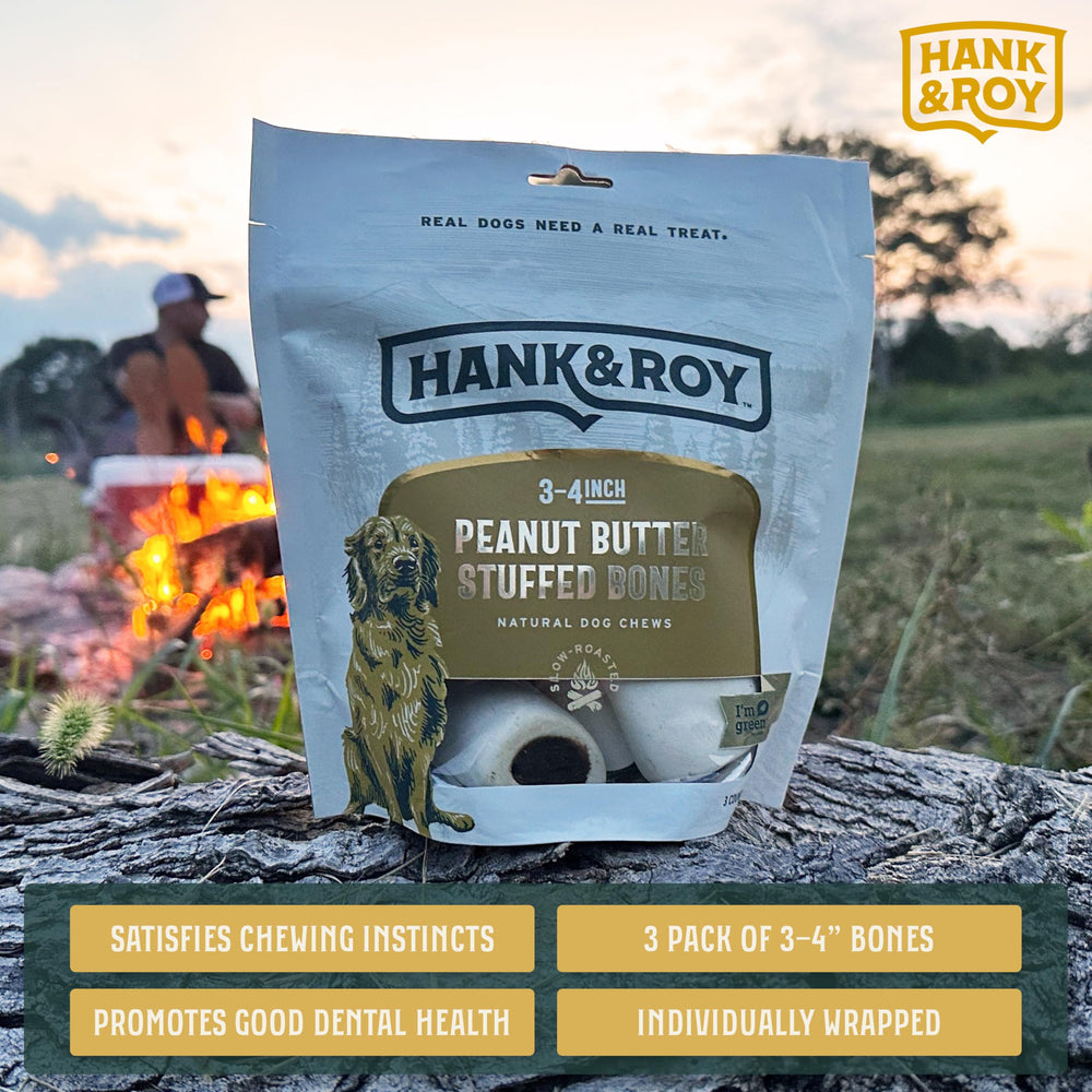 Hank and Roy long-lasting engagement bone being chewed for mental stimulation