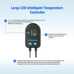 HANLESHUKA submersible heater 200W in-tank ensures efficient heat for medium aquariums