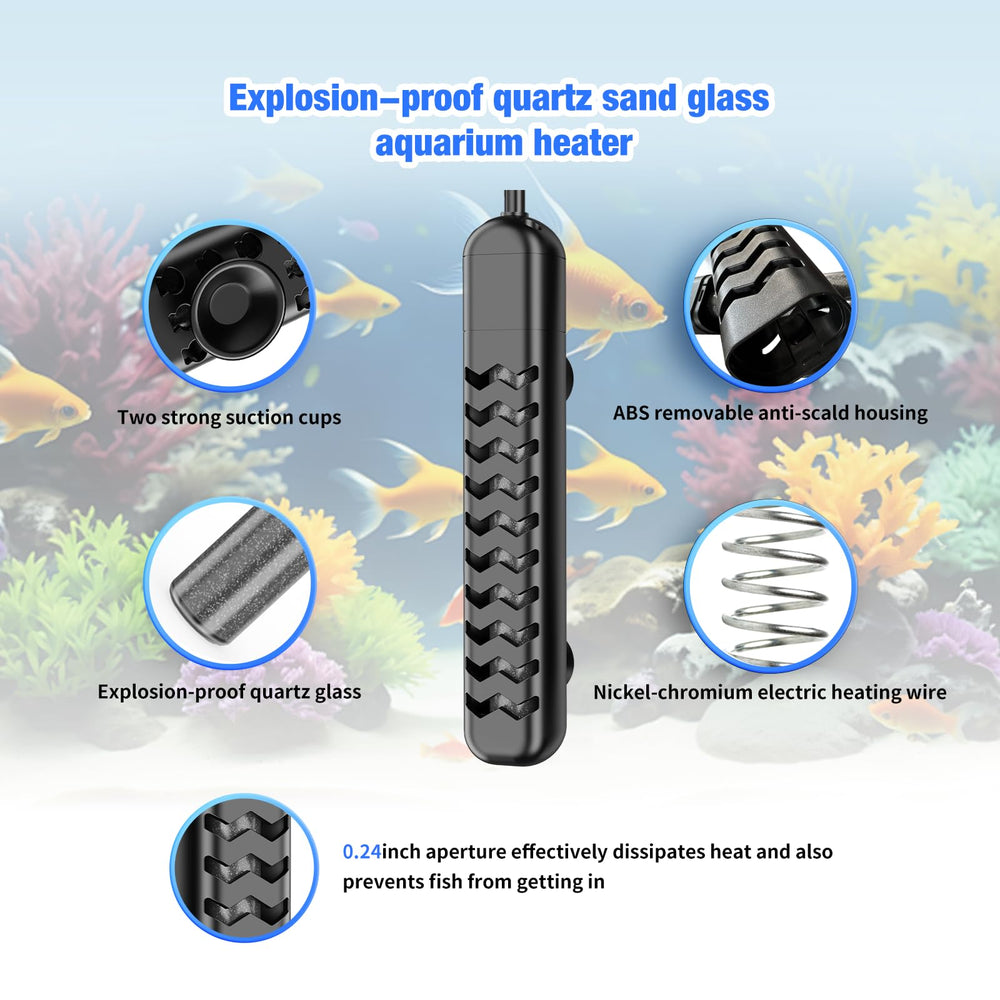 HANLESHUKA submersible heater 300W in-tank suited for larger tanks and turtles
