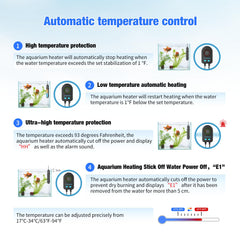 HANLESHUKA submersible heater inside an aquarium promotes stable water temperature