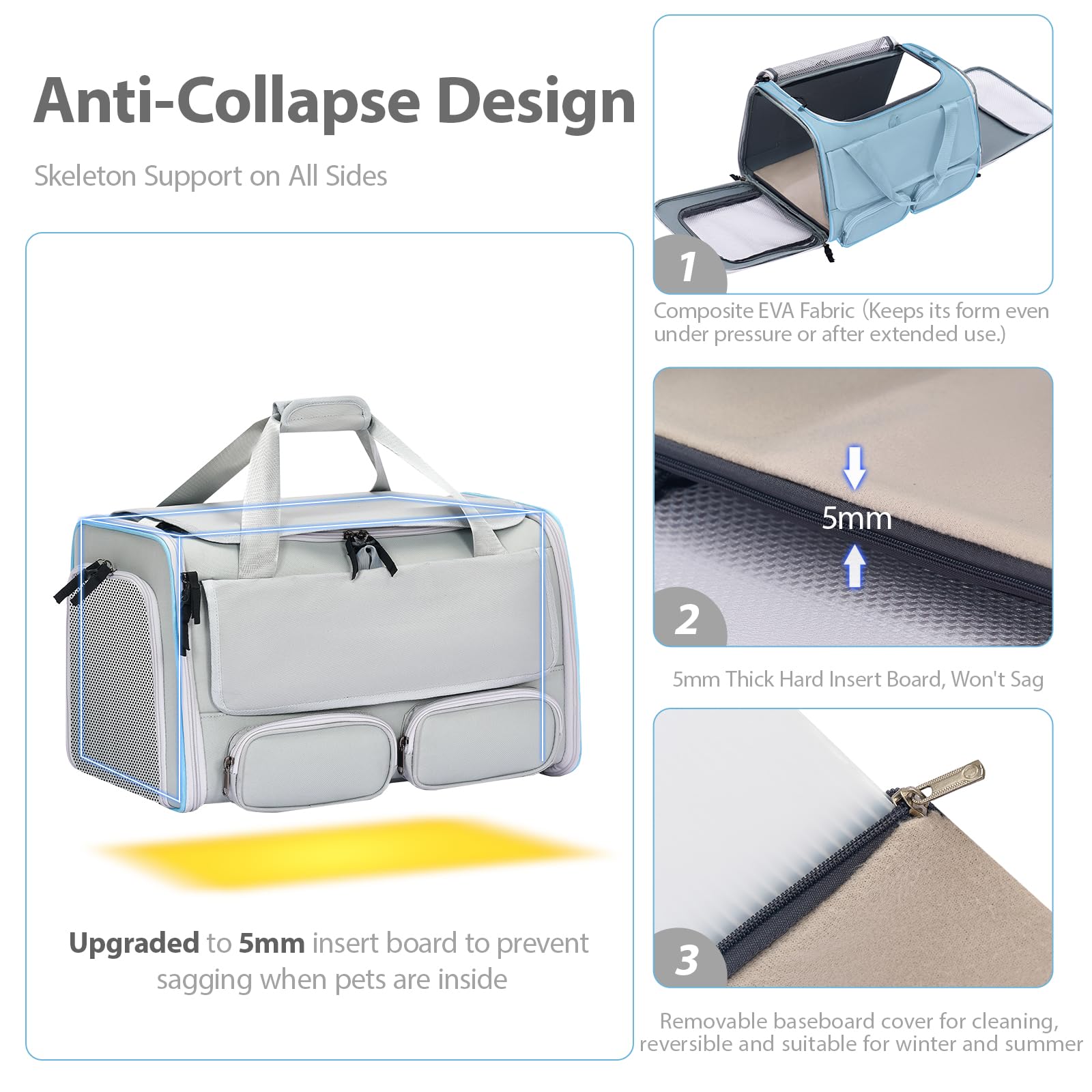 Hannadepot carrier with escape-proof zippers secures pets during transit