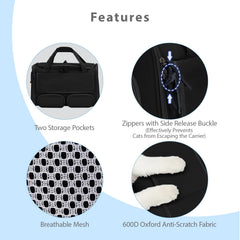 Hannadepot cat-dog carrier roll-up privacy curtain creates calm, private space during trips.