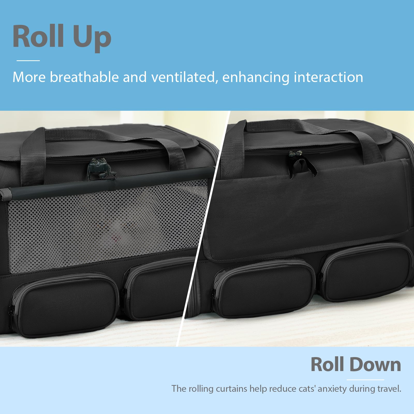 Hannadepot pet carrier 360-degree ventilation keeps pets cool and comfortable.