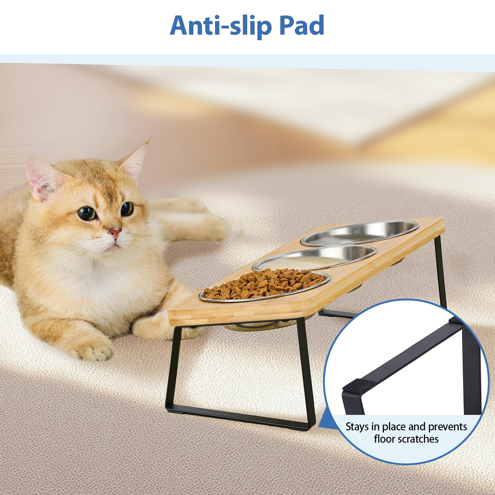 Hannadepot stable non-slip stand keeps bowls steady during feeding.