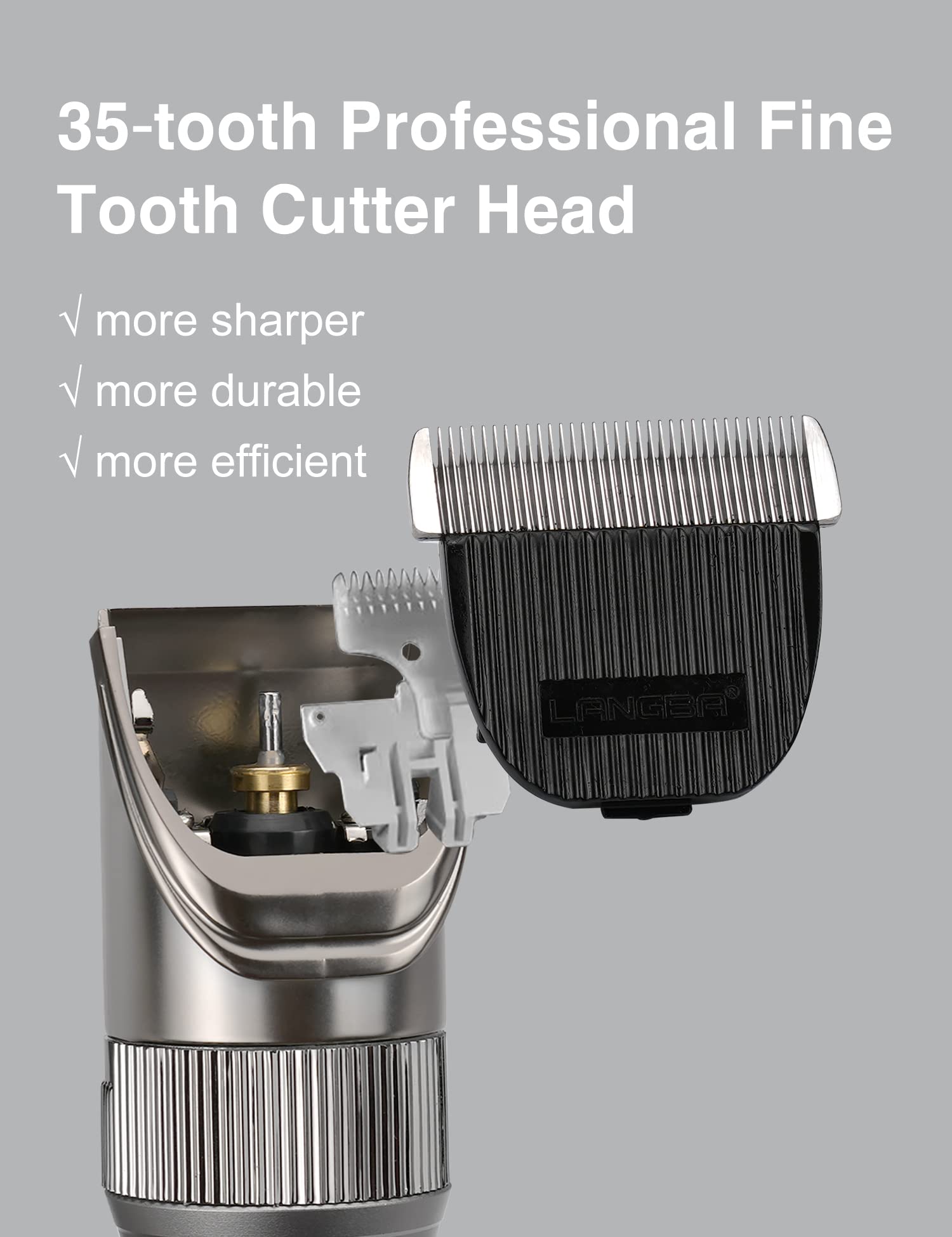 Hansprou ceramic-moving-blade detail demonstrates precision and gentle glide for pets.