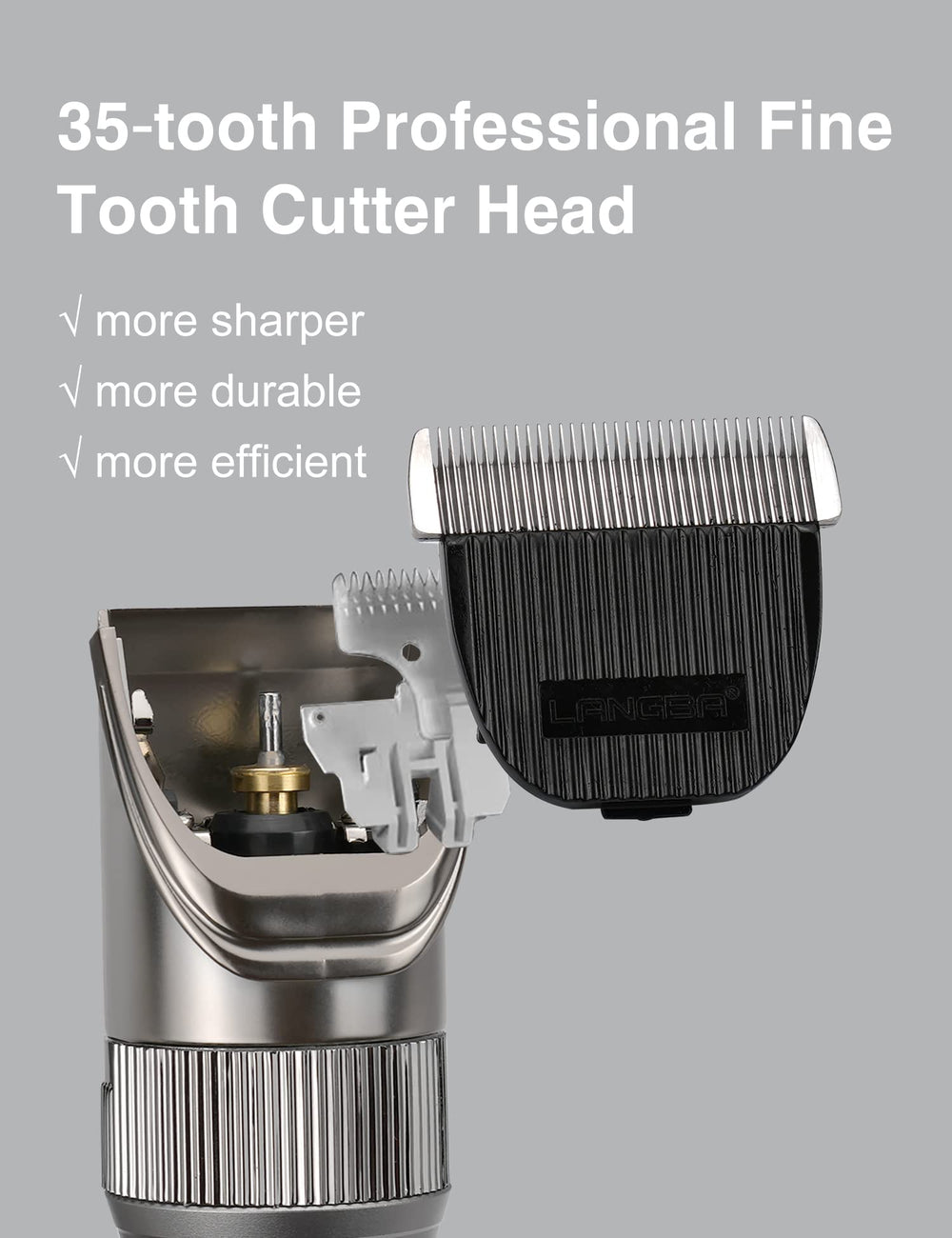 Hansprou ceramic-moving-blade detail demonstrates precision and gentle glide for pets.