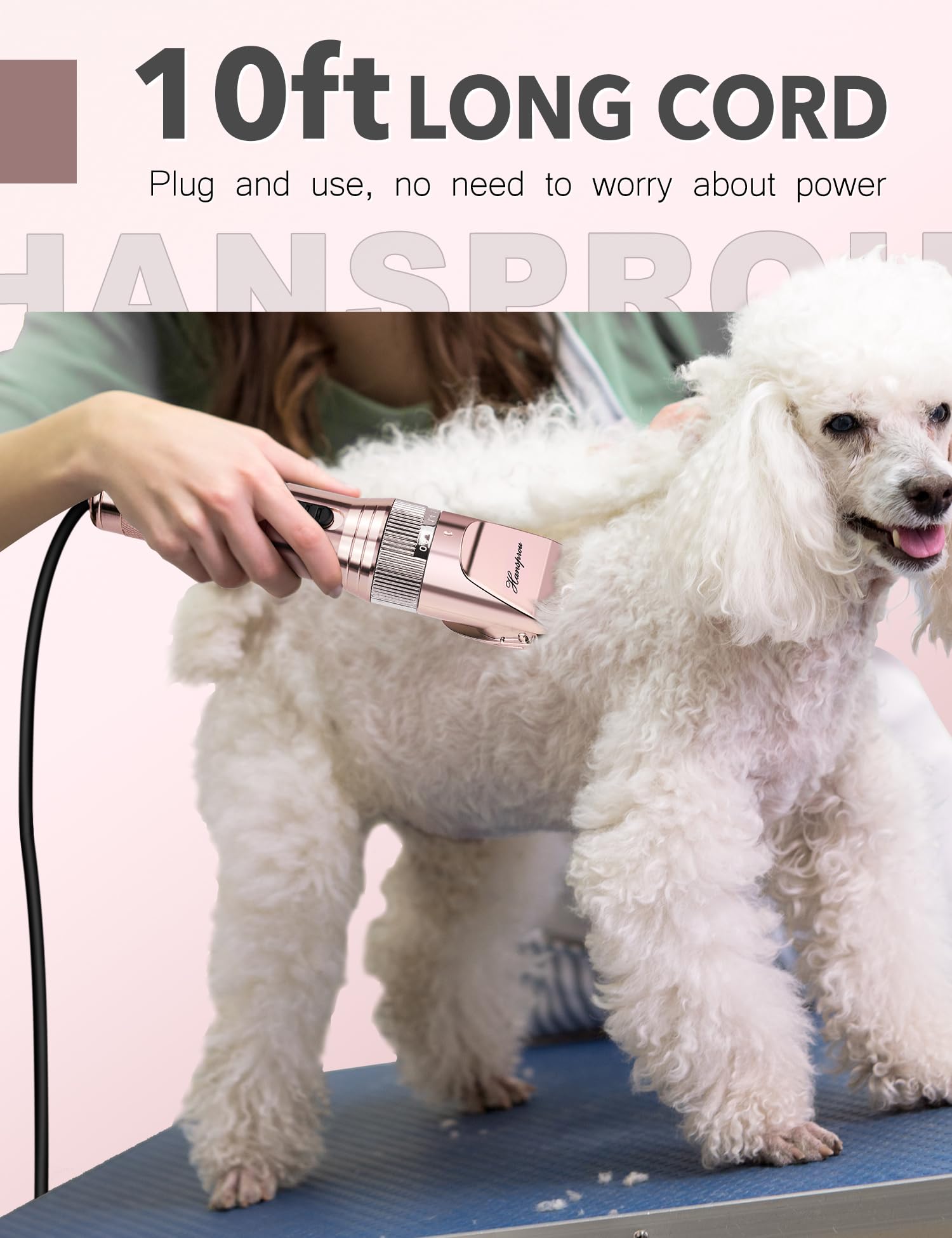 Hansprou dog clippers guard combs enable precise length adjustments and consistent results.