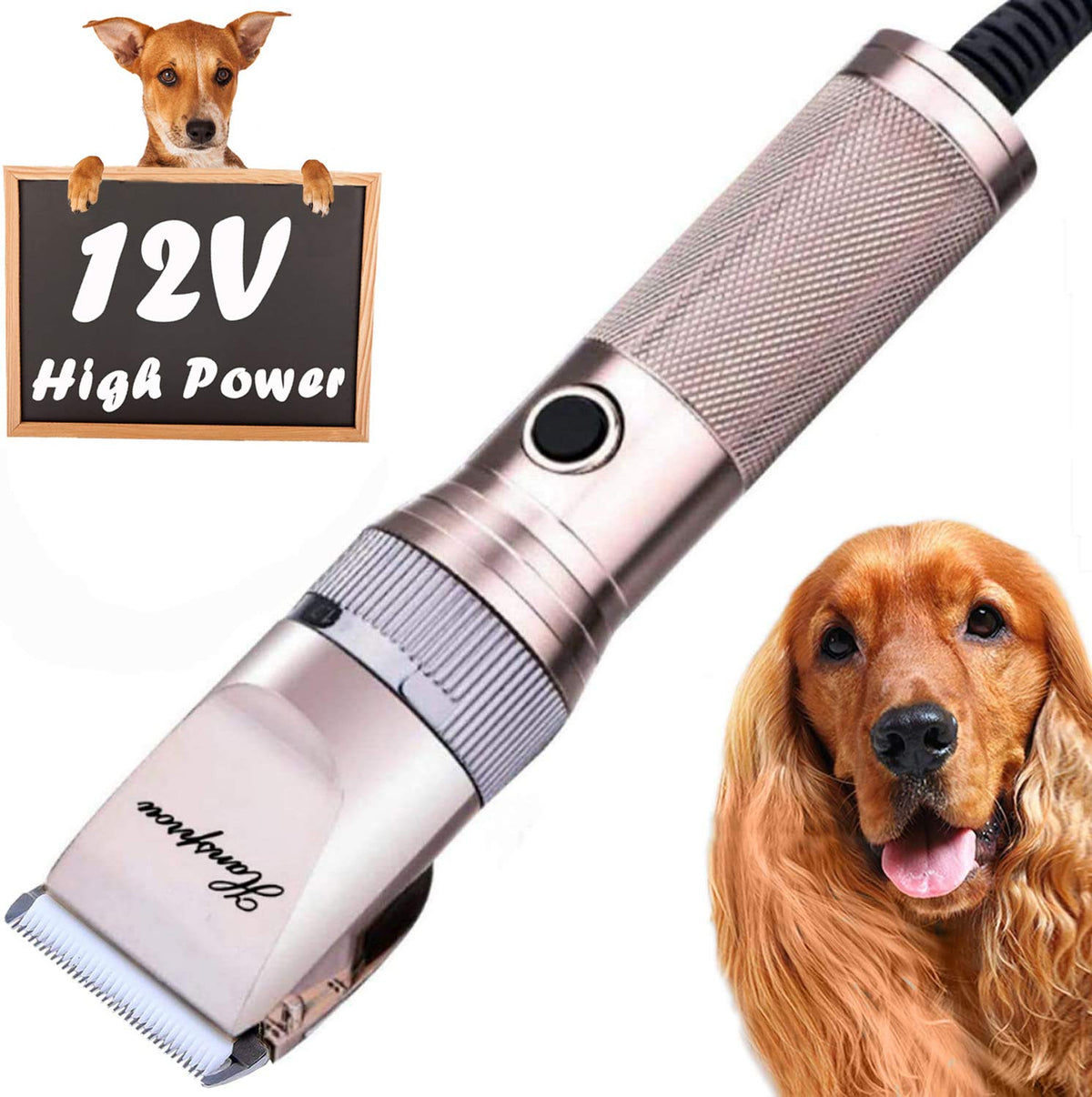 Hansprou dog clippers motor power enables fast trimming of thick coats.