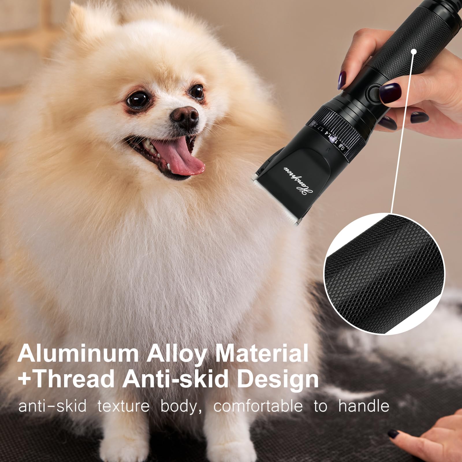 Hansprou dog clippers plug-and-play design with no charging needed