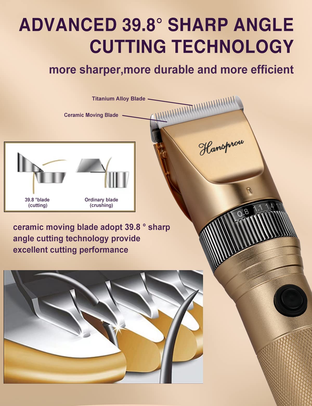Hansprou ultra-quiet design reduces pet stress during grooming