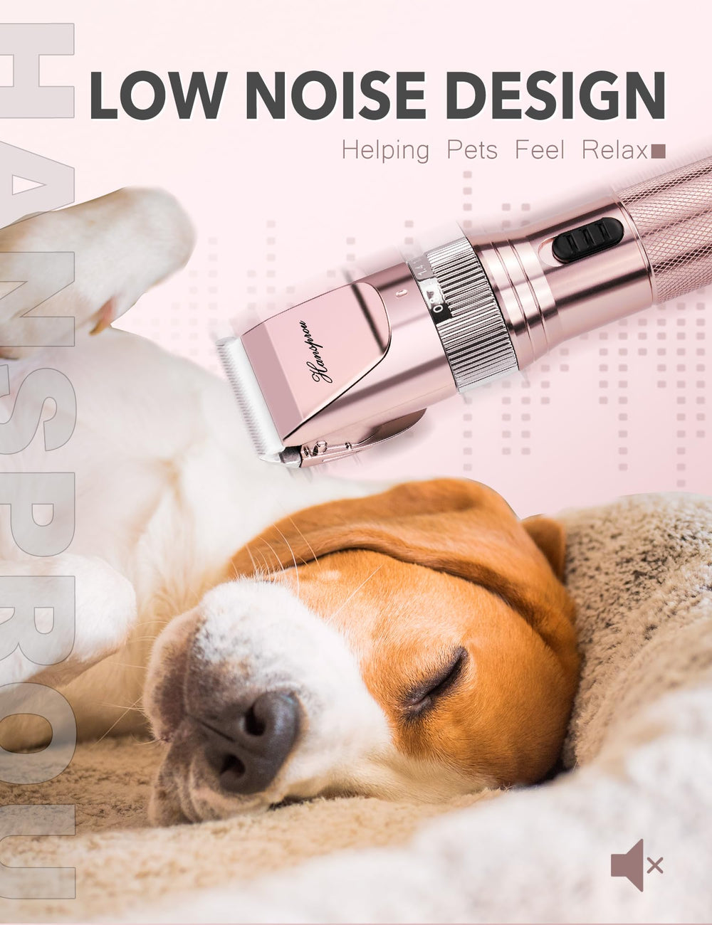 Hansprou dog clippers ultra quiet operation helps keep pets calm during grooming.