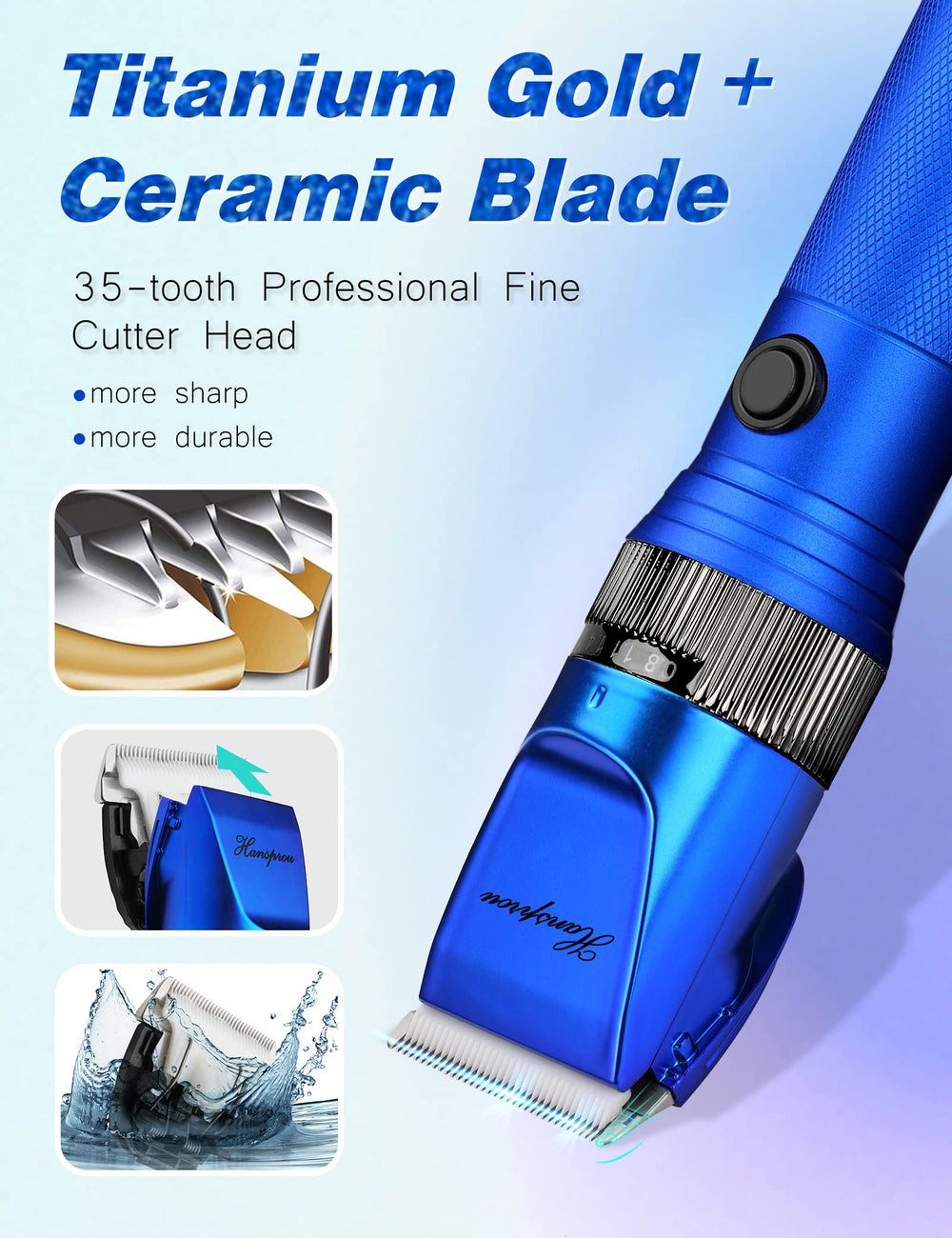 Hansprou titanium alloy ceramic blade close-up for durable, clean cuts