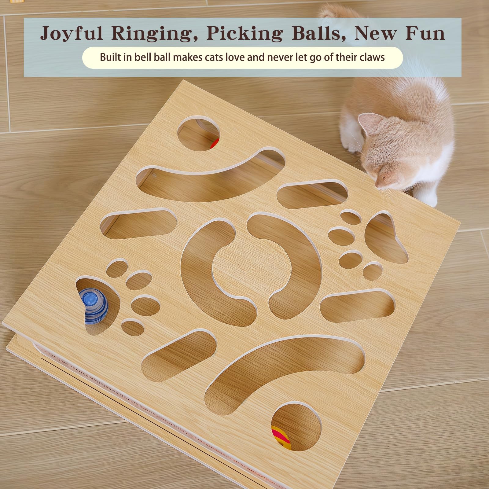 HaoCpetslian interactive cat puzzle balls closeup four balls spark hunting and snack-based sessions