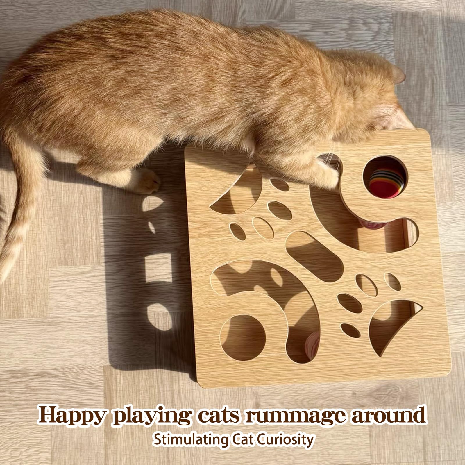 HaoCpetslian wooden cat toy durability thickened board withstands enthusiastic pawing