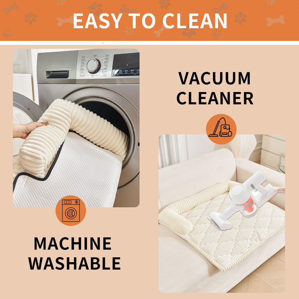 HAOMAIJIA off-white XL bed protects sofa from hair and scratches while keeping style.