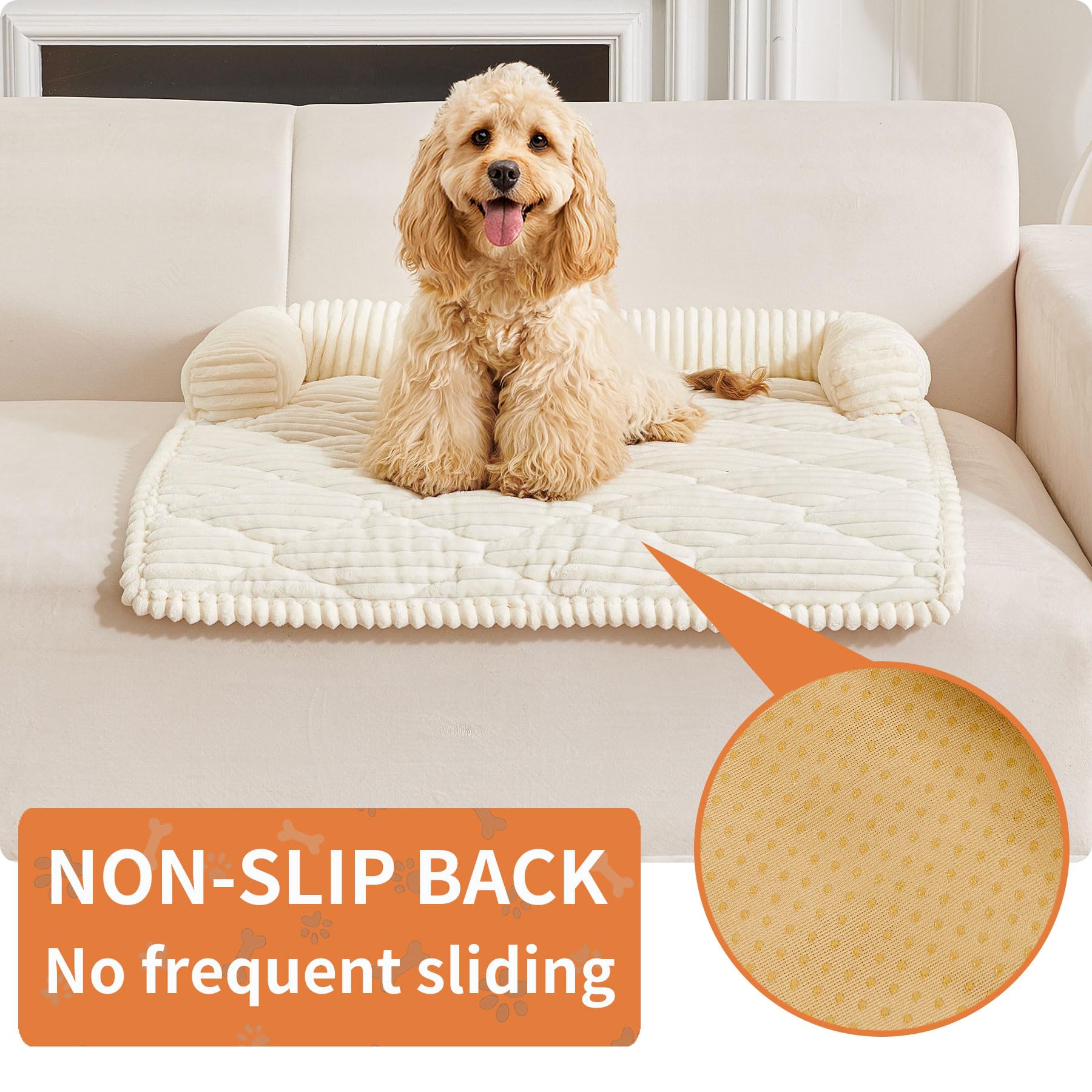 HAOMAIJIA non-slip back with silicone adhesive keeps the bed in place during playful moments.