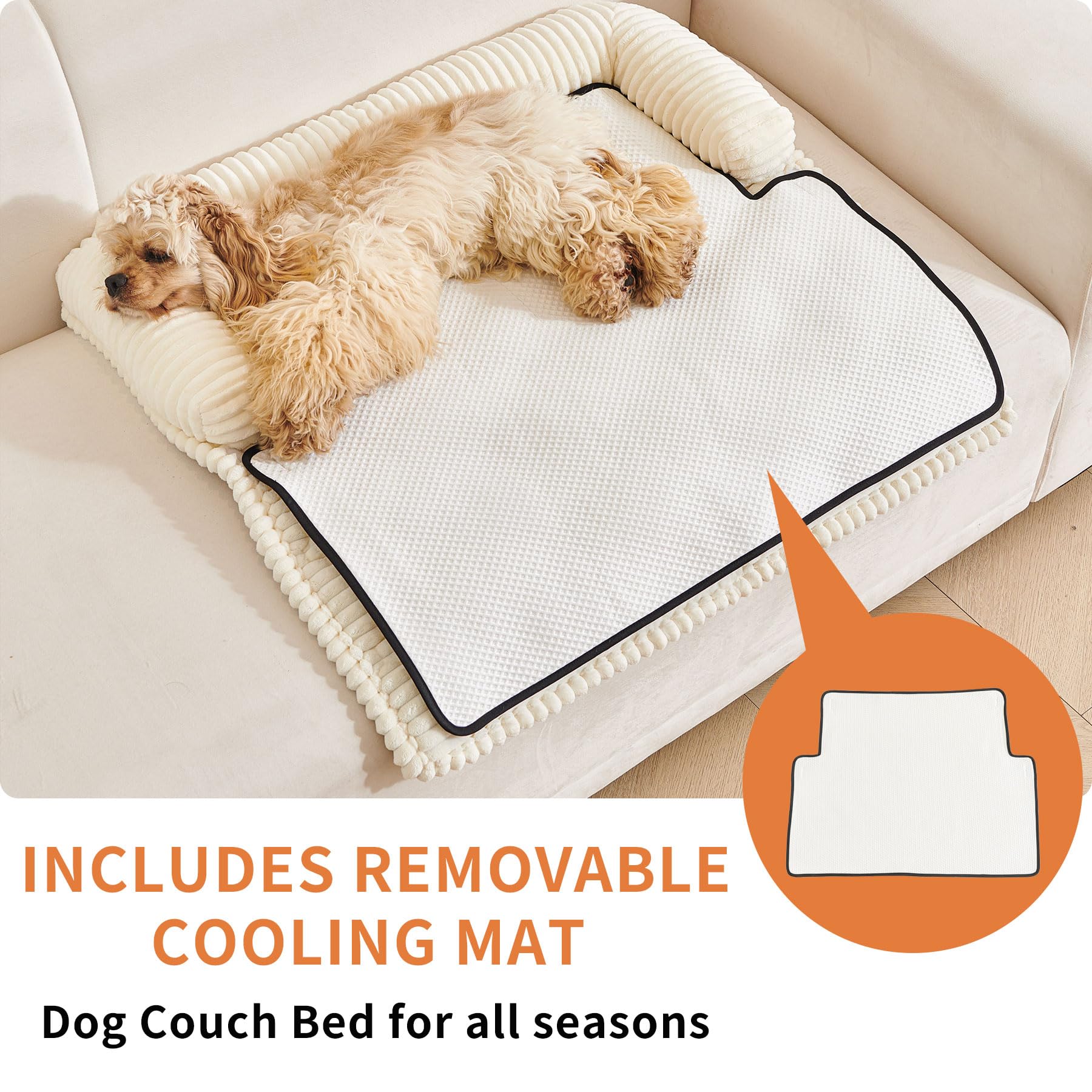 HAOMAIJIA soft-velvet-cover on couch bed adds premium comfort and sofa protection.