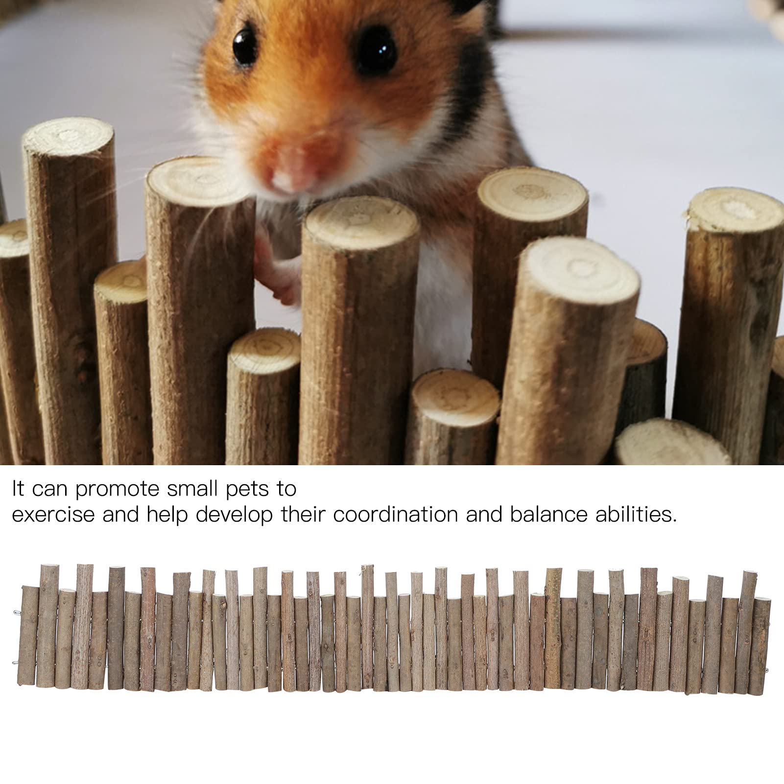 Haosie wooden steps for hamsters encourage climbing, balance, and exercise.