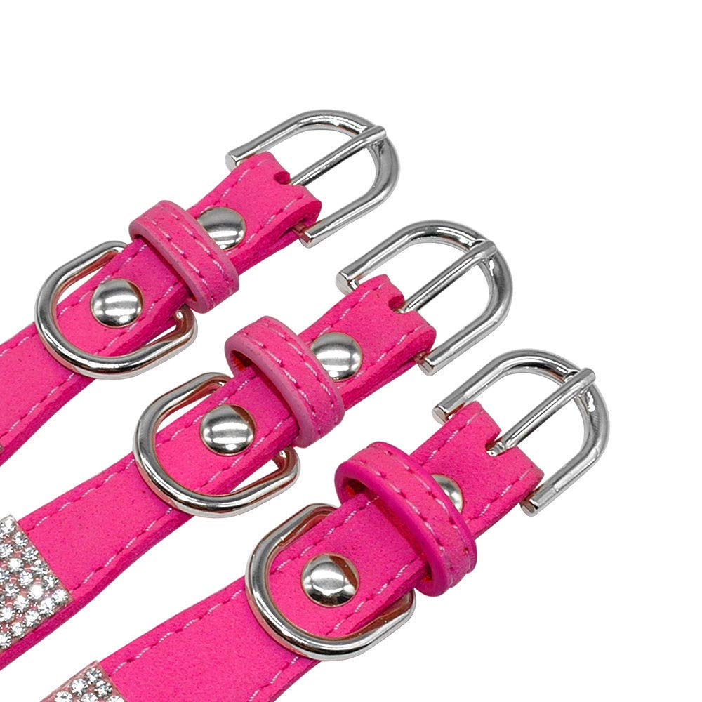 Haoyueer full crystal rhinestones collar highlights sparkle while durable buckle maintains secure wear.