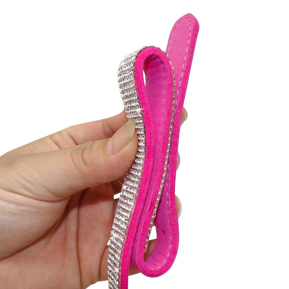 haoyueer leash pink suede, soft feel for comfortable walks