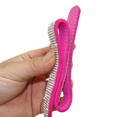 haoyueer leash pink suede, soft feel for comfortable walks
