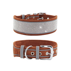 haoyueer rhinestone dog collar with crystal buckle for stylish walks