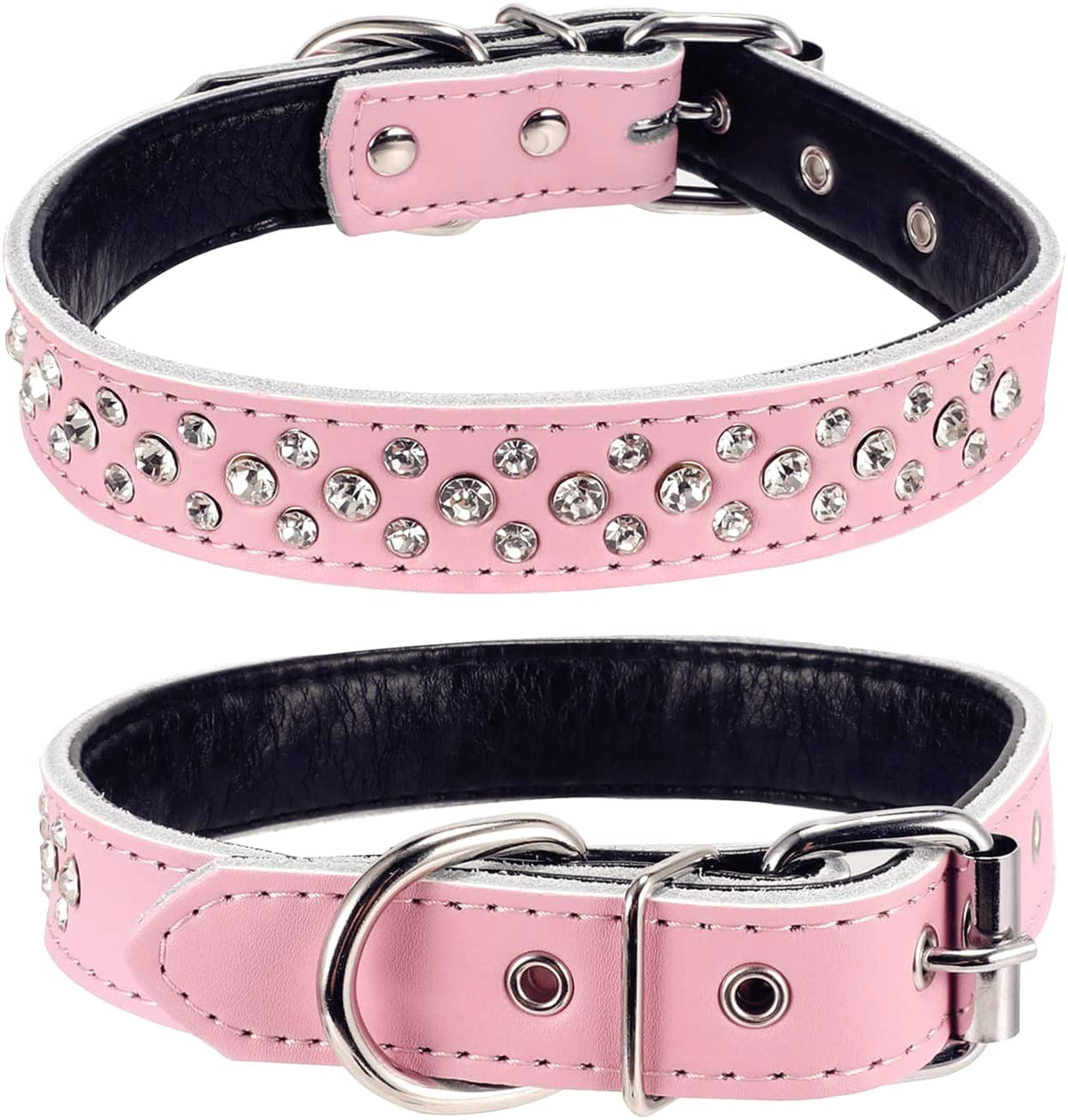 haoyueer rhinestone dog collar pink closeup highlights sparkling crystals for chic daily wear