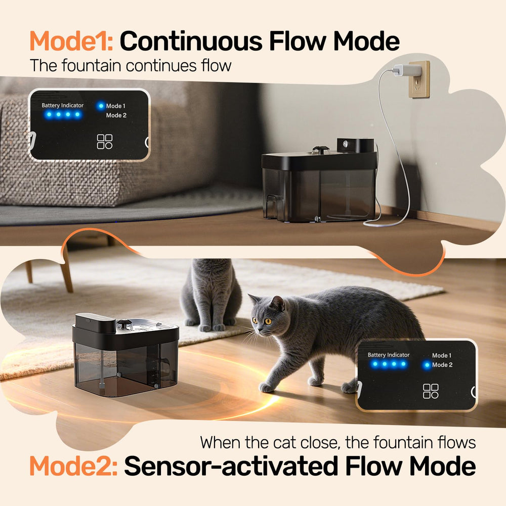 HAPAW fountain operates quietly at 20 dB in a living space