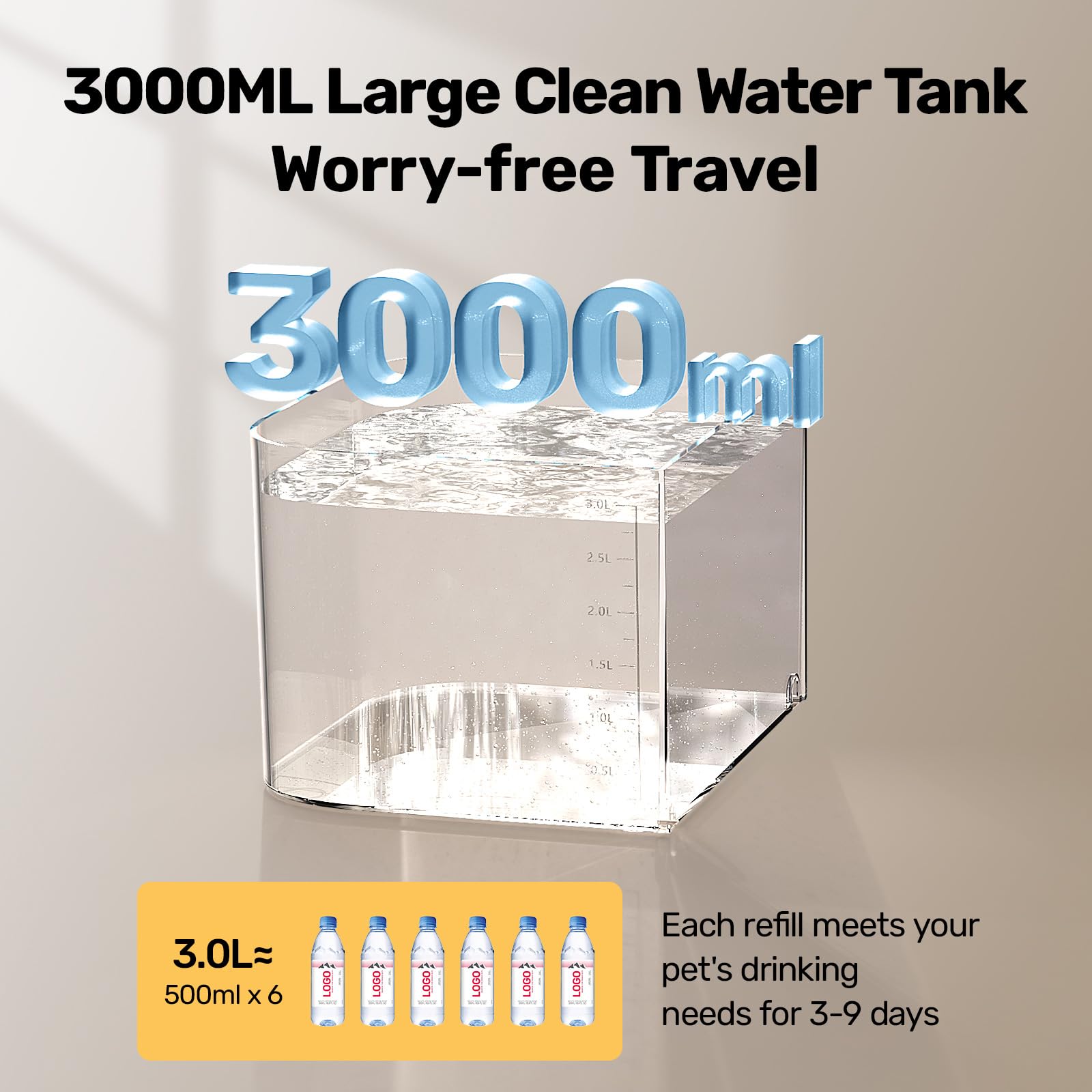 HAPAW fountain fits beside beds or desks for easy access.