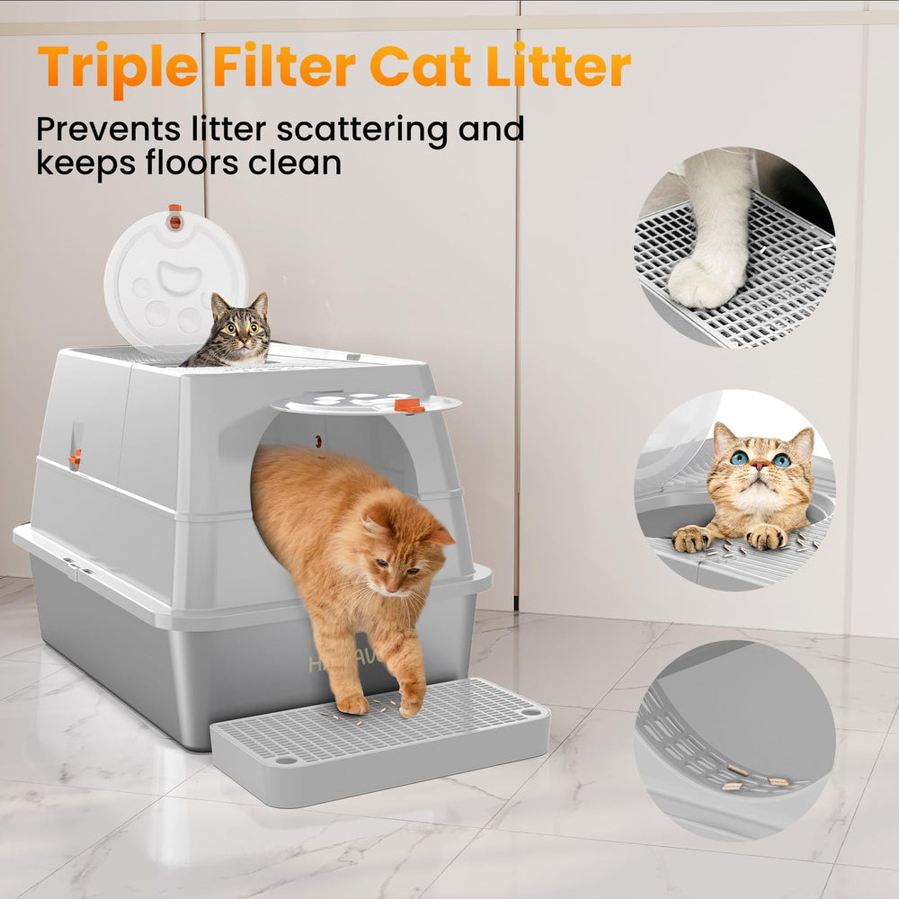 HAPAW extra-large capacity holds up to 35L of litter.