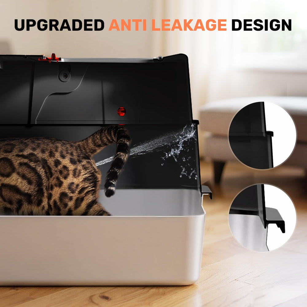 HAPAW flip-top litter box opening enables quick access for scooping and cleaning.