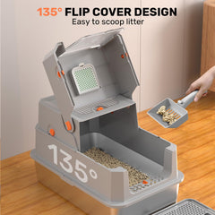 HAPAW front-entry with latch – secure access and odor control for multi-cat use.