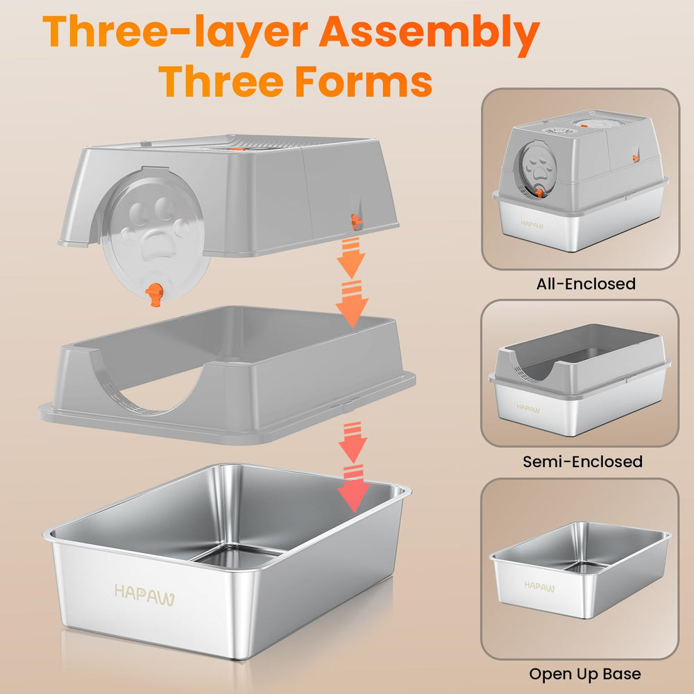 HAPAW front & top dual entry supports cats with different habits.