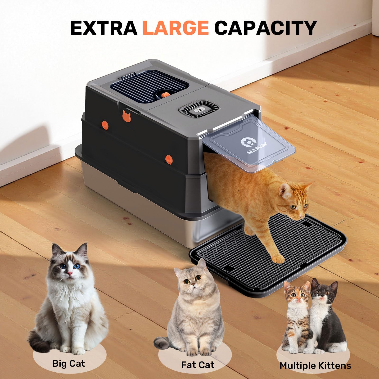 HAPAW premium stainless steel surface resists rust and is easy to wipe.