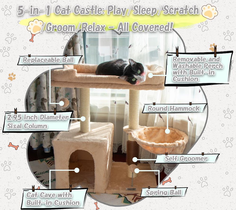 Hapineko cat cave and perch offering a private resting space.