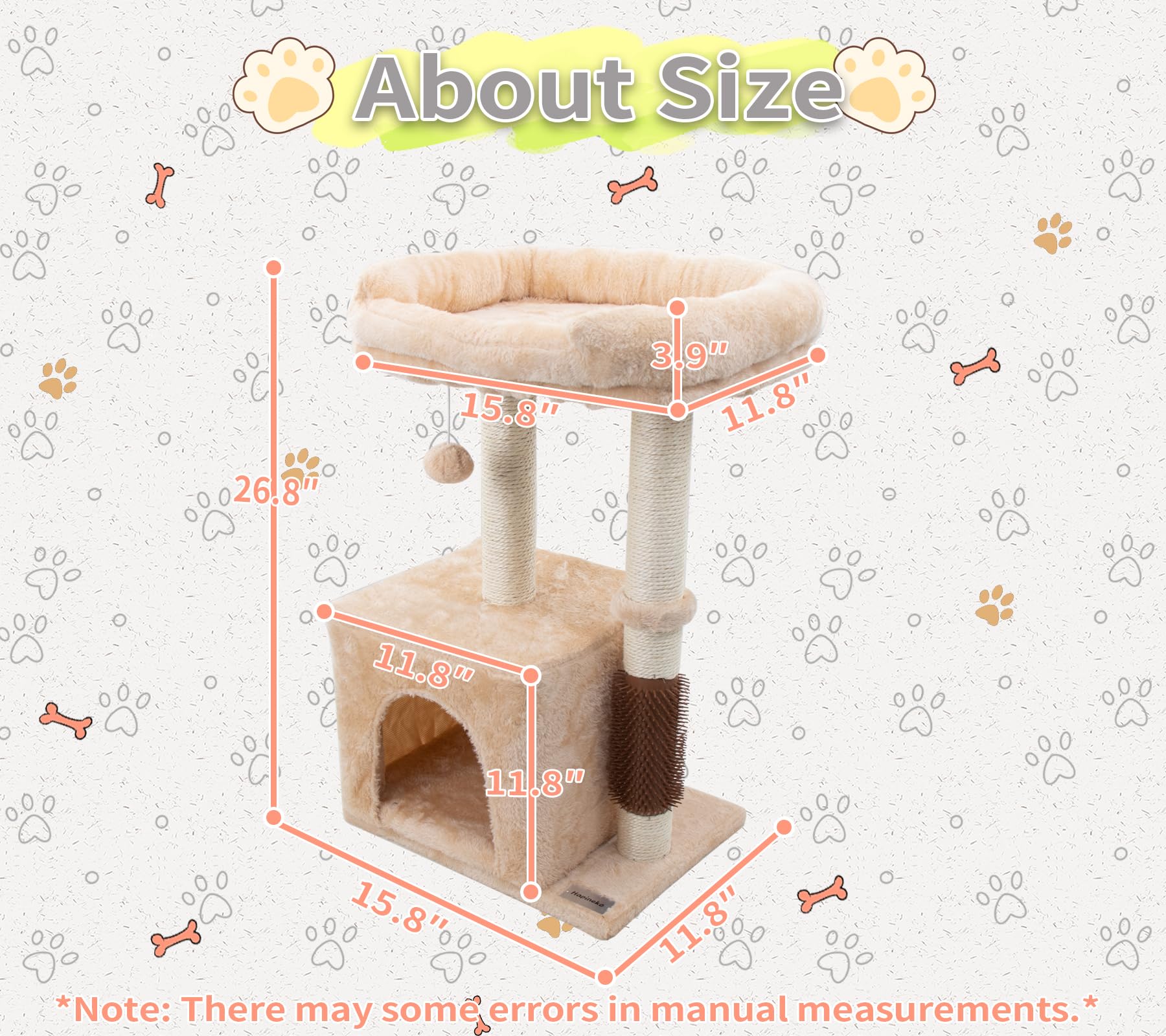 Hapineko industrial MDF core delivers sturdy stability for active kittens and curious cats.