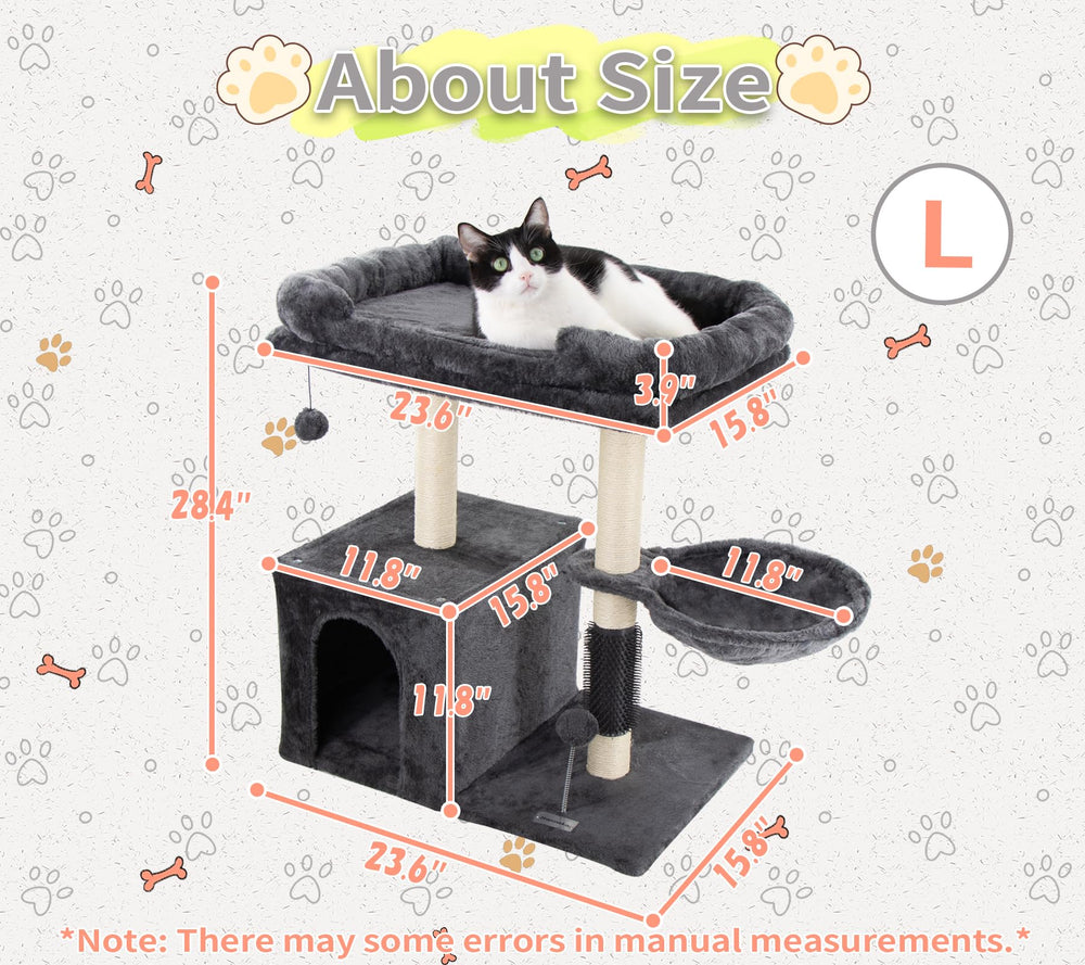 Hapineko cat tree removable fabric covers simplify cleaning and maintenance
