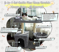 Hapineko cat tree tower sisal scratching column delivers satisfying, furniture-safe scratching.