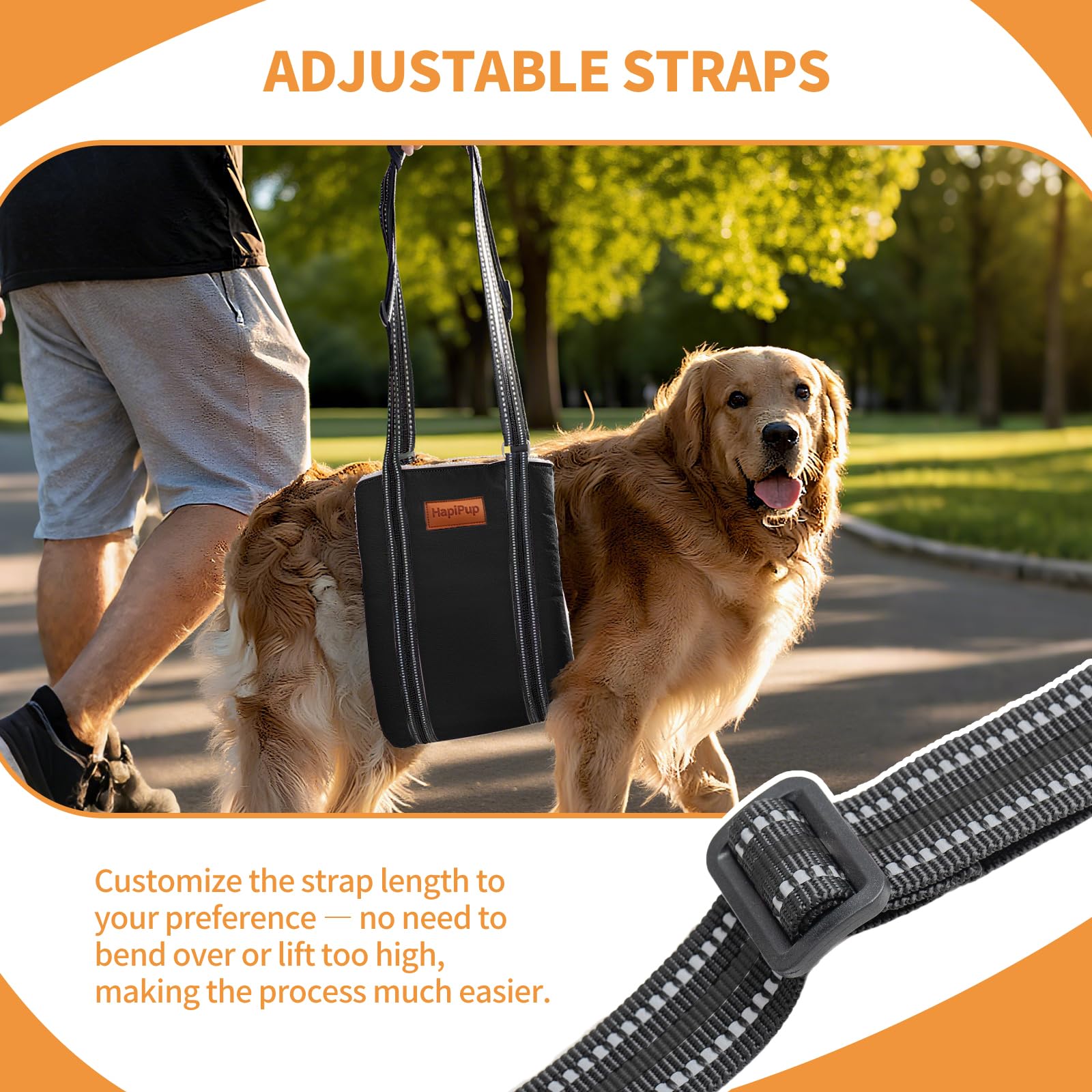 HapiPup handle detail shows padded grip for easy lifting