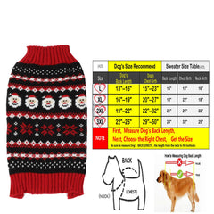 HAPEE Christmas dog sweater P04 red-black back view for festive wear