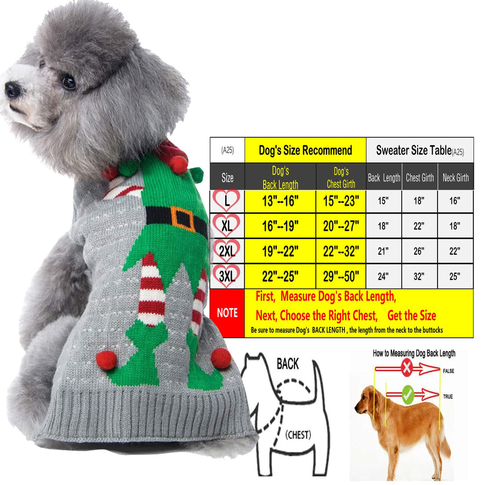 HAPEE Christmas dog sweater Santa side view shows holiday style.
