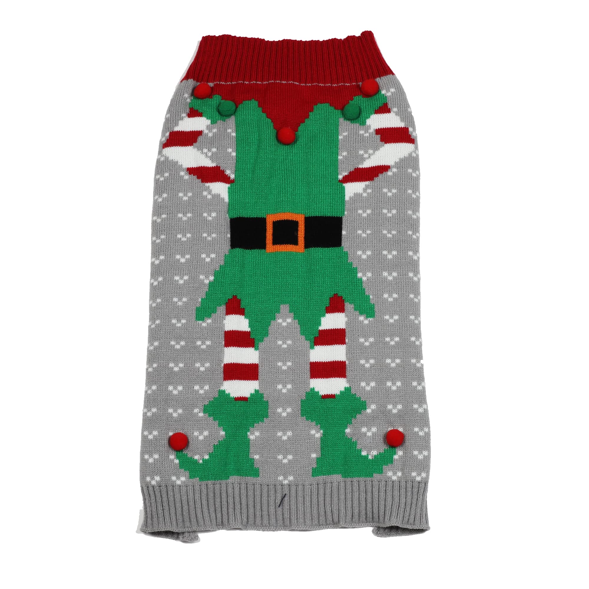 HAPEE Christmas dog sweater XXL size tag visible for easy fit.